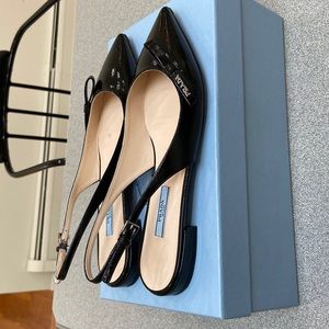 Prada sling back flat shoe size 38
